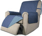 Easy-Going Recliner Chair Slipcover Reversible Sofa Cover Water Resistant Couch Cover Furniture Protector with Elastic Straps for Pets Dog (Recliner 22 inch, Dark Blue/Light Blue)