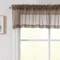 Chocolate Valances for Windows, Sheer Curtains 14 Inch Length 2 Pack Kitchen Curtain, Modern Solid Mini Small Window Curtains for Cafe Bathroom Basement, Chocolate, Each 42" Wx14 L Inches