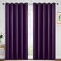 Yakamok Blackout Curtains Room Darkening Thermal Insulated Window Panels,Solid Grommet Top Drapes for Bedroom/Living Room(70Wx84L, Purple, 2 Panels)