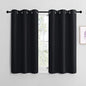 NICETOWN Blackout Curtain Panels for Bedroom, Black, 2 Panels, W34 x L36-inch, Thermal Insulated Grommet Top Blackout Draperies and Drapes for Basement