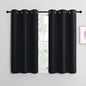 NICETOWN Bathroom Blackout Curtains and Drapes, Black Solid Thermal Insulated Grommet Blackout Drapery Panels for Window (2 Panels, 42 inches Wide by 40 inches Long, Black)