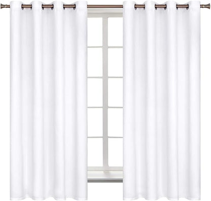 BGment Room Darkening Curtains 63 Inches Long - Grommet Thermal Insulated Drapes Window Treatment Curtains for Bedroom, 2 Panels, 52 x 63 Inch, Pure White