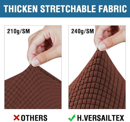H.VERSAILTEX 3 Piece Stretch Sofa Covers for 2 Cushion Loveseat Couch Covers for Living Room Sofa Slipcovers (Base Cover Plus 2 Seat Cushion Covers) Thicker Jacquard Fabric (Medium Sofa, Burnt Brick)