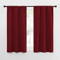 NICETOWN 50inch Curtains for Small Windows, Thermal Insulated Privacy Short Drapes for Kitchen Bathroom (Set of 2, Burgundy Red, 29" Wide)