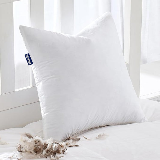 MIULEE Feather Pillow Insert 20x20, Decorative Down Throw Pillow Insert Fluffy Throw Pillow Cotton Fabric for Sofa Bed Couch