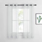 NICETOWN Sheer Curtains and Drapes 63 inches Long - Silver Eyelet Top Light Filter Window Drapes Airy & Breathable Bedroom Voile Panels for Home Office, Light Gray, 74" W Total 2 Pieces