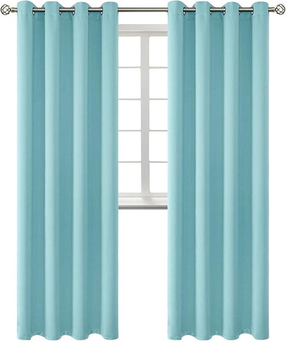 BGment Blackout Curtains - Grommet Thermal Insulated Room Darkening Bedroom and Living Room Curtains, Set of 2 Panels (52 x 95 Inch, Baby Blue)