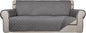 PureFit Reversible Quilted Sofa Cover, Water Resistant Slipcover Furniture Protector, Washable Couch Cover with Non Slip and Elastic Straps for Kids, Pets (Oversized Sofa, Gray/Gray)