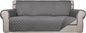 PureFit Reversible Quilted Sofa Cover, Water Resistant Slipcover Furniture Protector, Washable Couch Cover with Non Slip and Elastic Straps for Kids, Dogs, Pets (Sofa, Gray/Gray)