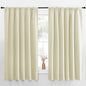 NICETOWN Blackout Curtains for Bedroom, Home Decorations Thermal Insulated Solid Rod Pocket Blackout Drapes for Cafe (Beige, One Pair, 70 x 63-inch)