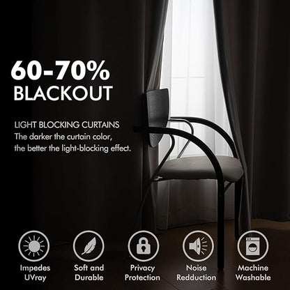 MIULEE Velvet Curtains Silver Light Grey Elegant Grommet Thermal Insulated Soundproof Room Darkening Curtains/Drapes for Classical Living Room Bedroom Decor 52 x 96 Inch Set of 2