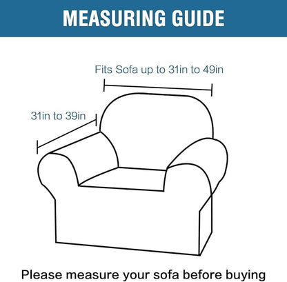 H.VERSAILTEX Stretch Velvet Armchair Cover Couch Covers 1 Cushion Chair Slipcover for Living Room Furniture Cover Crafted from Thick Comfy Rich Velour (Chair 31"-49", Rust)