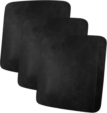 Leather Look Couch Cushion Covers Sofa Seat Slipcovers Sets Couches Furniture Protector for Sectional Armchair Loveseat Pets Kids Stretch Spandex Fabric (3 Cushion Sofa, Black)