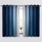 Yakamok Room Darkening Ombre Curtains,Thermal Insulated Grommet Window Drapes, Light Blocking Gradient Color Curtains for Bedroom(Blue and Greyish White, 70x63 Inch, Set of 2)