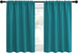 NICETOWN 2 Panels Blackout Curtains, Rod Pocket Thermal Insulated Drapes for Kitchen, Heavy Duty Small Window Treatment for Dorm Room, Studio Apartment, Basement (Peacock Blue, W42 x L30)