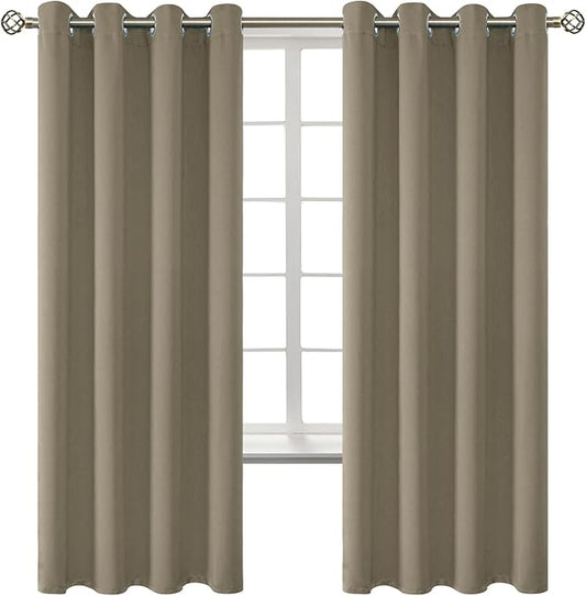 BGment Room Darkening Curtains 72 Inches Long - Grommet Thermal Insulated Drapes Window Treatment Curtains for Bedroom, 2 Panels, 52 x 72 Inch, Cocoa