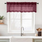 Burgundy Valances for Windows 14 inch Length 2 Panels Set, Small Voile Sheer Curtains for Bathroom, Soft Fabric Lightweight Light Filtering Kitchen Curtains, Dual Rod Pocket, 2x42Wx14L Inches