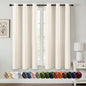MIULEE Beige White Blackout Curtains for Bedroom Living Room 63 Inches Long 2 Panels, Thermal Insulated Room Darkening Drapes Solid Grommet Noise Reduction Light Blocking Window Treatments 40x63 Inch