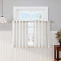 Nanspring Kitchen Curtains Sets for Windows 36 Inch Length Linen Blend Cream Small Cafe Curtains Semi Sheer Farmhouse Curtain Back Tab and Rod Pocket Drapes for Basement 25 x 36 Inch, 2 Panels