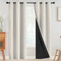 SimpleHome 100% Blackout Curtains for Bedroom,Thermal Insulated Cream Grommet Window Drapes Room Darkening Curtains for Living Room with Black Back,42 x 72 Inch,2 Panels