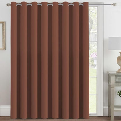H.VERSAILTEX Blackout Patio Curtains 100 x 96 Inches for Sliding Door Extral Wide Blackout Curtain Panels Thermal Insulated Room Divider - Grommet Top, 8' Tall by 8.5' Wide - Washed Spice