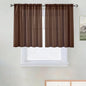SpaceDresser Basic Rod Pocket Sheer Voile Window Curtain Panels Brown 1 Pair 2 Panels 52 Width 36 Inch Long for Kitchen Bedroom Children Living Room Yard（Brown, 52W x 36L）