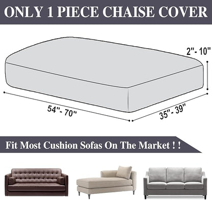 Chaise Couch Cushion Cover Washable Separate Seat Stretch Sectional Sofa Slipcover (1 Piece for Chaise or Sofa 3-Seater, Dark Grey)