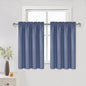 DWCN Blackout Curtains for Living Room Thermal Insulated, Energy Saving & Noise Reducing Bedroom Curtains, Dusty Blue, W 52x L 36 Inch, Set of 2 Rod Pocket Curtain Panels