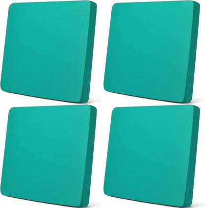 Newwiee Set of 4 Stretch Patio Cushion Covers Sofa Couch Seat Chair Slipcovers Cushion Cover Replacement Furniture Protector for Pets Washable(Turquoise,Seat Cover,Solid)