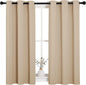 NICETOWN Room Darkening Curtain Panels for Cafe, Thermal Insulated Grommet Room Darkening Draperies/Drapes for Window (Biscotti Beige, 2 Panels, W34 x L45 inch)