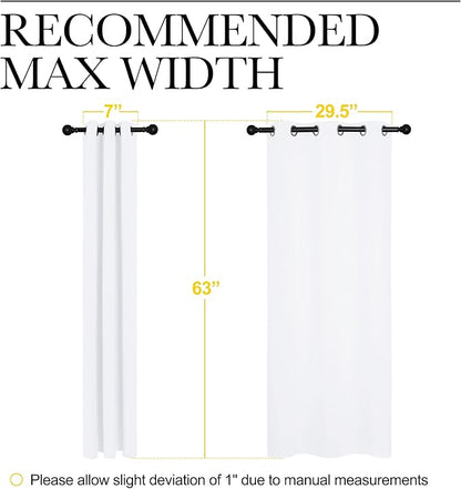 NICETOWN Draperies Curtains Panels, Blocking Out 50% Sunlight Window Treatment Curtains, Grommet Small Window Drapes for Bedroom (2 Panels, 34 by 63, Pure White)