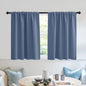 RYB HOME Blackout Privacy Bathroom Window Curtains, Short Thermal Insulated Heat Blocking Privacy Rod Pocket Half Window Curtain Tiers for Nursery Bedroom, Width 42 by Length 30, Stone Blue, 2 Panels
