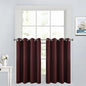 Yakamok 36 Inch Blackout Curtains for Kitchen, Grommet Sunlight Block Energy Saving Window Drapes for Bedroom Bathroom, Burgundy Red, 52Wx36L, 2 Panels