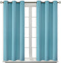 BGment Blackout Curtains - Grommet Thermal Insulated Room Darkening Bedroom and Living Room Curtains, Set of 2 Panels (38 x 54 Inch, Aqua)