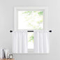 RYB HOME Cafe Curtains 24 inch Length, RV Curtains for Camper Windows, Mini Short Small Insulating Light UV Heat Blocking Privacy Half Window Tiers, Width 29 by Length 24, Pure White, 2 Panels