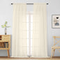 Cream Sheer Curtains for Window 96 Inches Long 2 Panels Set, Soft Airy Light Filtering Voile Sheer Curtains for Living Room Bedroom, Dual Rod Pocket Elegant Window Drapes, 2x42Wx96L Inches