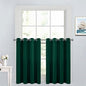 Yakamok Soild Small Window Curtains, Thermal Insulated Privacy Curtains and Drapes Room Darkening Shades Decent Decor for Kitchen Camper Closet(2 Panels,Dark Green,52x36 Inch)