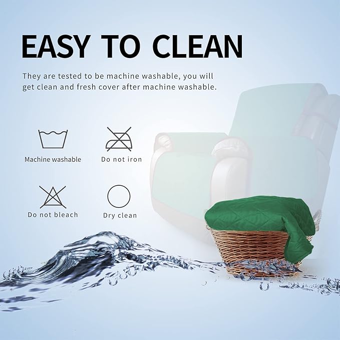 Easy-Going Oversized Recliner Chair Slipcover Reversible Sofa Cover Water Resistant Couch Cover Furniture Protector with Elastic Straps for Pets Dog Cat (Oversized Recliner, Green/Christmas Red)