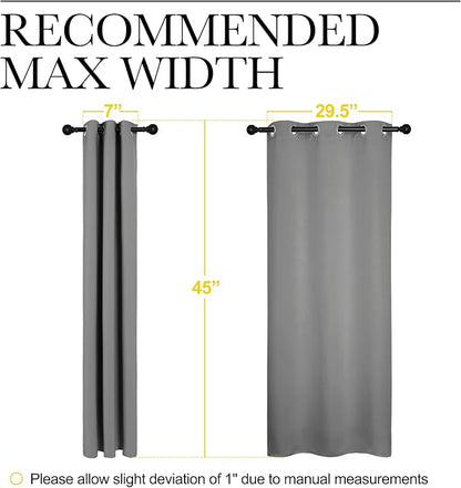 NICETOWN Silver Grey Blackout Curtain Panels for Bedroom, Thermal Insulated Grommet Top Blackout Draperies and Drapes for Basement (2 Panels, W34 x L45-inch)