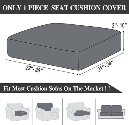 Couch Cushion Cover Seat Cushion Cover Stretch Armchair Cover Separate Sectional Sofa Slipcovers Furniture Protector(1 Piece for Seat or Sofa Backrest, Black)