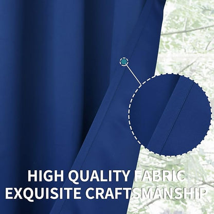 BGment Blackout Curtains for Bedroom - Grommet Thermal Insulated Room Darkening Curtains for Living Room, 52 x 63 Inch, 2 Panels, Royal Blue