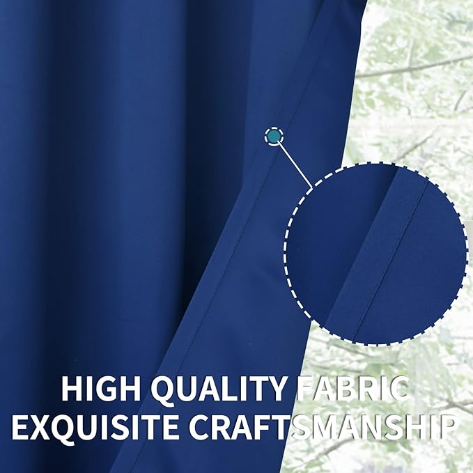 BGment Blackout Curtains for Bedroom - Grommet Thermal Insulated Room Darkening Curtains for Living Room, 38 x 45 Inch, 2 Panels, Royal Blue
