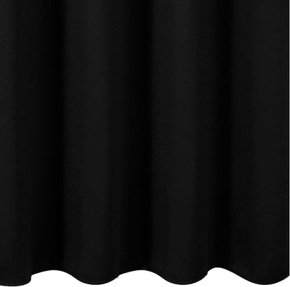 LEMOMO Black Blackout Curtains 66 x 63 Inch Length/Set of 2 Curtain Panels/Thermal Insulated Room Darkening Blackout Curtains for Bedroom