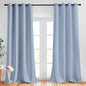 NICETOWN Blackout Vintage Blue Curtains for Bedroom, Energy Saving Thermal Insulated Sound Dampening Window Curtains Grommet Room Darkening for Living Room, 2 Panels, W52 x L90