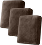 Couch Cover Stretch Velvet Sofa Cushion Cover 3-Piece - Elastic Washable Slipcover for Seat or Backrest, Couch Seat Covers for Sofas (Coffee)