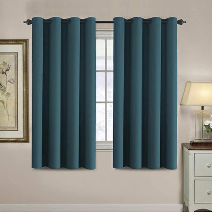 H.VERSAILTEX Blackout Curtain for Living Room Thermal Insulated Window Treatment Curtain Extra Long 63 inch Length Energy Saving Solid Grommet Top Blackout Drape, One Panel, Dark Teal, 52" W x 63" L