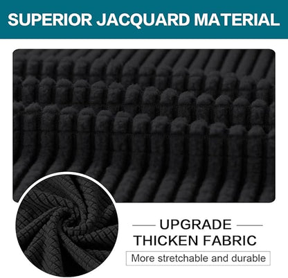 Turquoize 3 Piece Sofa Covers For 2 Cushion Couch Sofa Slipcover Soft Couch Cover For Dogs-Washable Sofa Furniture Covers With 2 Individual Cushion Covers, Feature Thick Fabric (2 Cushion Sofa, Black)