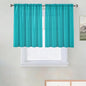 SpaceDresser Basic Rod Pocket Sheer Voile Window Curtain Panels Peacock Blue 1 Pair 2 Panels 52 Width 36 Inch Long for Kitchen Bedroom Children Living Room Yard（Peacock Blue, 52W x 36L）