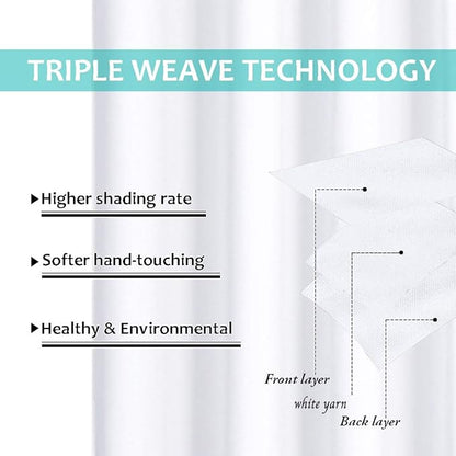 NICETOWN White Blackout Curtains 72 inches Long, Full Light Blocking Drapes with Black Liner for Nursery, Thermal Insulated Draperies for Hall, Villa (2 Pieces, 46" Wide Each Panel, Pure White)