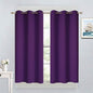 Yakamok Blackout Curtains Room Darkening Thermal Insulated Grommet top Window Curtains for Living Room, 38 x 45 Inch, Purple, Set of 2